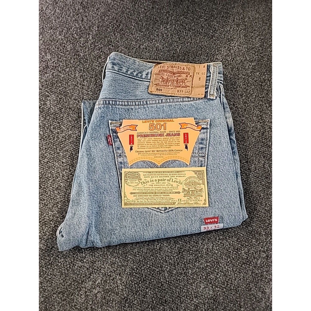 Levi's Men's Straight Jeans - Light Blue 32x32 501